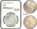 AL161, Great Britain, Trade Dollar 1929 B, Bombay Mint, Silver, NGC MS62