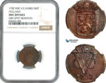 AL168, Netherlands East Indies, VOC, 1 Duit 1732, Holland Arms, NGC UNC Details