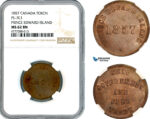 AL198, Canada, Prince Edward Island, 1857 Token, PE-7C1, NGC MS62BN, Top Pop!