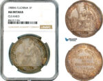 AL215, French Indo-China, 1 Piastre 1909 A, Paris Mint, Silver, NGC AU Details