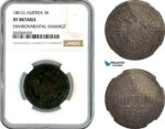 AL225, Austria, Franz Joseph, 3 Kreuzer 1851 G, Nagybanya (Baia Mare) Mint, NGC XF Details