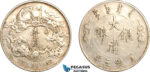 AL242, China, Empire, 1 Dollar Yr. 3 (1911) Tientsin Mint, Silver, Cleaned, XF