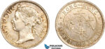 AL250, Hong Kong, Victoria, 20 Cents 1894, London Mint, Silver, Light cleaning, AU
