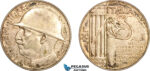 AL253, Italy, Vittorio Emanuele III, 20 Lire 1928 VI R, Rome Mint, Silver, 10th Anniversary of the End of World War I, Toned, XF-AU