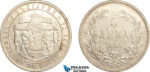 AL282, Bulgaria, Alexander I, 5 Leva 1884, St. Petersburg Mint, Silver, Cleaned, VF-XF