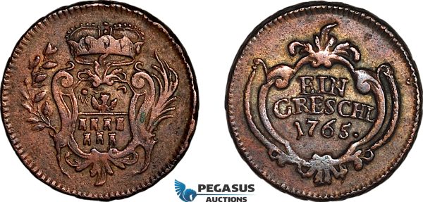 AL290, Transylvania, Maria Theresia, 1 Greschl 1765, Karlsburg (Alba Iulia) Mint, Cleaned, AU, Rare!