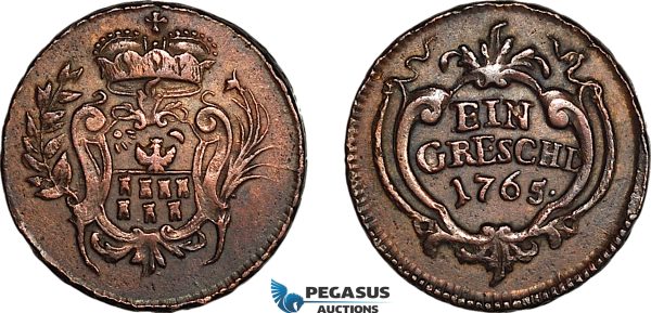 AL291, Transylvania, Maria Theresia, 1 Greschl 1765, Karlsburg (Alba Iulia) Mint, Cleaned, AU, Rare!