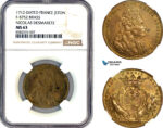 AL384, France, Brass Medal 1712, Nicolas Desmaretz, NGC MS63
