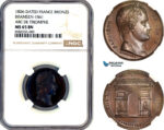 AL385, France, Napoleon, Bronze Medal 1806, by Montagny, Arc de Triomphe, NGC MS65BN