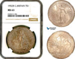 AL390, Great Britain, Trade Dollar 1902 B, Bombay Mint, Silver, NGC MS63