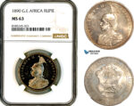 AL449, German East Africa (DOA), Wilhelm II, 1 Rupie 1890, Silver, NGC MS63