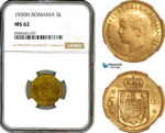 AL458, Romania, Mihai I, 5 Lei 1930 KN, Kings Norton Mint, NGC MS62 (Slab error as H)
