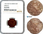 AL509, Netherlands East Indies, VOC, 1 Duit 1793, Utrecht Arms, NGC AU58BN