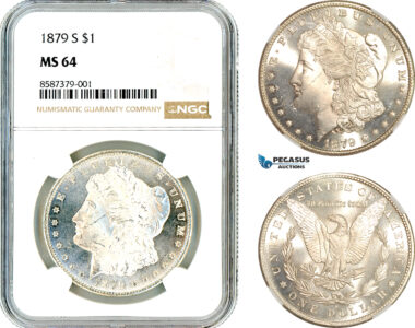 AL519, United States, Morgan Dollar 1879 S, San Francisco Mint, Silver, NGC MS64