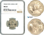 AL555, China, 20 Cents YR28 (1939), NGC MS63
