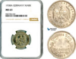 AL575, Germany, Third Reich, 1 Reichsmark 1938 A, Berlin Mint, NGC MS63