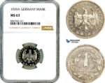 AL576, Germany, Third Reich, 1 Reichsmark 1939 A, Berlin Mint, NGC MS63