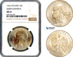 AL605, Poland, 10 Zlotych 1933, Queen Jadwiga, Silver, NGC MS61