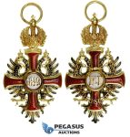 A00, Austria, Order of Franz Joseph, Gold/Enamel, "V. Mayer's Sohne" 57x30mm, 14.15g