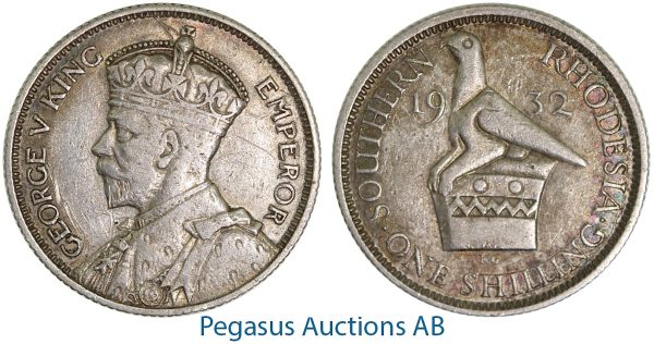 A48, Southern Rhodesia (Zimbabwe) George V, Shilling 1932, Few Straches!