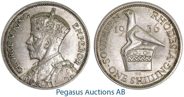 A49, Southern Rhodesia (Zimbabwe) George V, Shilling 1936, Very Nice!