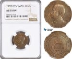 A5/567 Italian Somaliland, Vittorio Emanuele III, Besa 1909 R, Rome Mint, KM# 1, NGC AU55BN