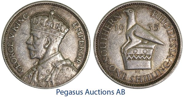 A50, Southern Rhodesia (Zimbabwe) George V, Shilling 1935, Nice!