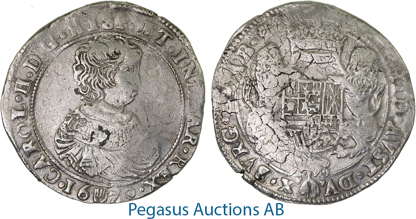 A59, Belgium, Brabant, Ducaton 1670, Antwerp, Silver (32.79g) Del. 327
