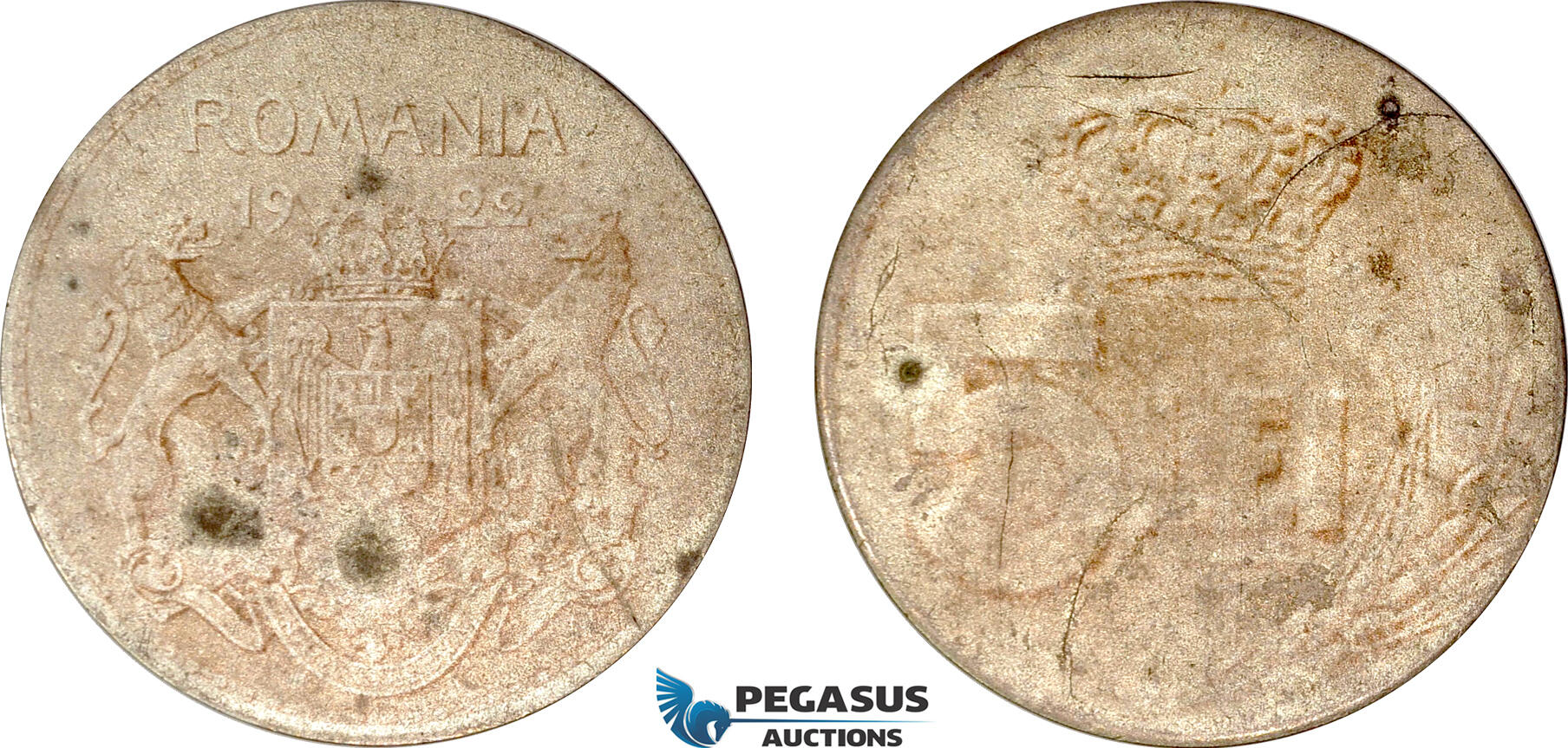 A6/240, Romania, Ferdinand I, "Photo" Pattern 5 Lei 1922, Huguenin mint, Silver (Ø32.8mm, 15,68g) Schäffer/Stambuliu - (Unpublished) (Ex. Künker sale, 170, Lot 3148) Exceedingly rare! Few spots, UNC!