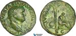 A7/8, Roman Empire, Vespasian (AD 69-79) Æ As (9.69g) Rome Mint, AD 77-78, JUDAEA CAPTA (The motif is a tribute to his son Titus and his successful suppression of the Jewish revolt) RIC 1233(595), Olive green patina, VF-EF, Rare!