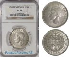 A72, New Zealand, George VI, Half Crown 1945, Silver, NGC AU55