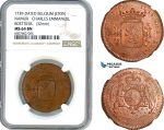 A928, Belgium, Namur, Charles-Emmanuel, 1739 Bronze Medal, NGC MS64BN