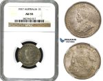 AA104, Australia, George V, Shilling 1927, Silver,  NGC AU55