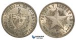 AA110, Cuba, 40 Centavos 1915, Philadelphia, Silver, Lustrous AU