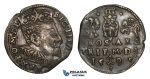 AA120, Lithuania, Sigismund III of Poland, 3 Groschen (Trojak) 1595, Vilnius, Silver (2.34g) Cabinet toning, VF-XF