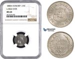 AA237, Dominican Republic, 2 1/2 Centavos 1888-A, Paris, NGC MS64
