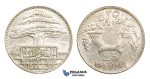 AA302, Lebanon, 25 Piastres 1929, Silver, AU