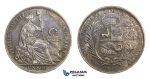 AA312, Peru, Sol 1893 LIMA TF, Lima, Silver, Toned AU