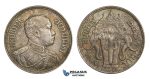 AA319, Thailand, Rama VI, Baht BE2460 (1917) Silver, Toned aUNC