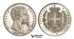 AA363, Italy, Emilia, Vittorio Emanuele II, 5 Lire 1859, Bologna, Silver, Proof, Extremely Rare!