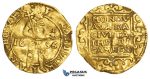 AA494, Netherlands, Campen, Ferdinand III, Ducat 1656, Gold (3.33g) Wavy flan, test cut, VF
