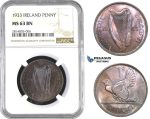 AA549-R, Ireland, Penny 1933, NGC MS63BN