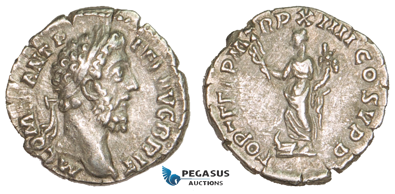 AA754, Roman Empire, Commodus (177-192 AD) AR Denarius (2.48g) Rome, 188-89 AD, Fortuna