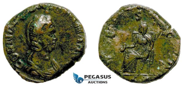 AA755, Roman Empire, Cornelia Salonina (Augusta, 254-268) Æ Sestertius (15.47g) Rome, Vesta, Rare!