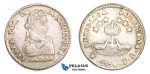 AA799, Bolivia, 1/2 Sol 1830 PTS JL, Potosi, Silver, 5 pointed stars, AU-UNC