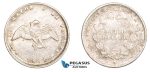 AA804, Chile, Medio Decimo 1856 So, Santiago, Silver, Lustrous VF-XF