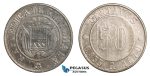 AA808, Guatemala, 50 Centavos 1870, Silver, VF-XF