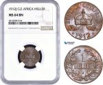 AA942, German East Africa (DOA) 1 Heller 1912-J, Hamburg, NGC MS64BN