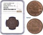 AA943, German East Africa (DOA) 20 Heller 1916-T, Tabora, NGC MS63BN
