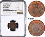 AB042, Portuguese India, 5 Reis 1871, NGC MS62BN